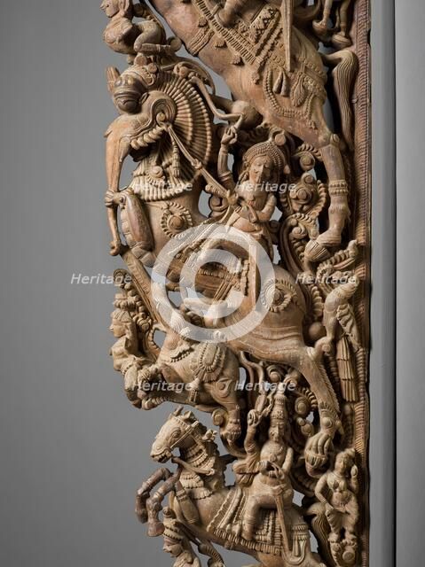 Architectural Section with Heroic Figures (image 4 of 4), 19th century. Creator: Unknown.