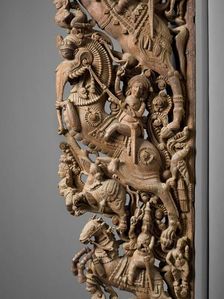 Architectural Section with Heroic Figures (image 4 of 4), 19th century. Creator: Unknown