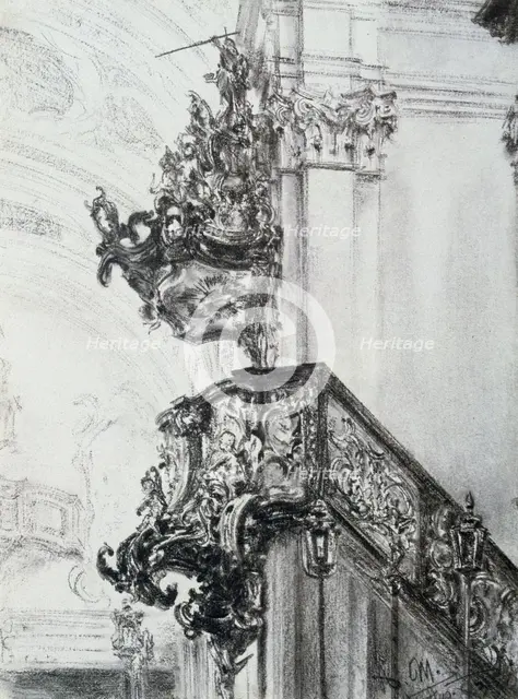 'Architectural study', (1830-1905?). Artist: Adolph Menzel