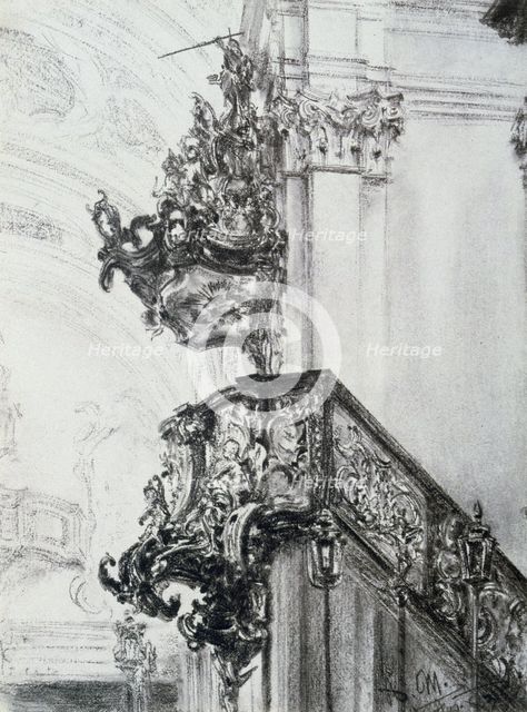 'Architectural study', (1830-1905?). Artist: Adolph Menzel