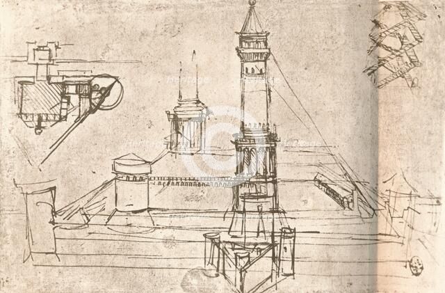 Architecture for castles, c1472-c1519 (1883). Artist: Leonardo da Vinci.