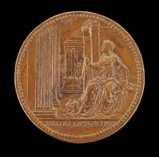 Architecture Holding Compasses and Square [reverse], 1578. Creator: Jacopo da Trezzo