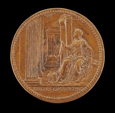 Architecture Holding Compasses and Square [reverse], 1578. Creator: Jacopo da Trezzo