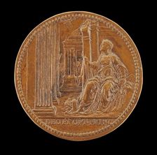 Architecture Holding Compasses and Square [reverse], 1578. Creator: Jacopo da Trezzo