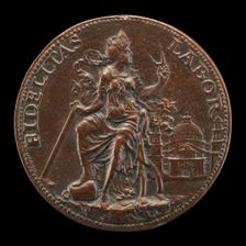 Architecture Holding a Compass and Square [reverse]. Creator: Cristoforo Foppa