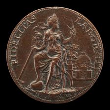 Architecture Holding a Compass and Square [reverse]. Creator: Cristoforo Foppa