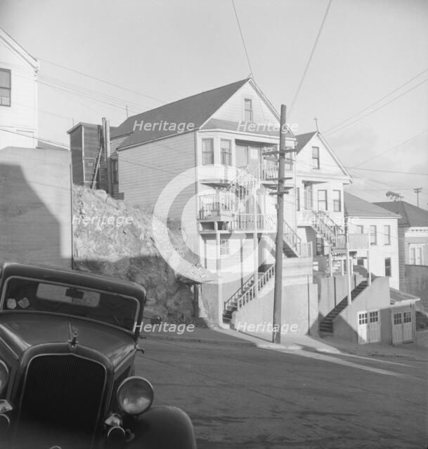 Architecture in the Potrero district, San Francisco, California, 1939. Creator: Dorothea Lange.