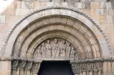 Archivolt with carvings over the doorway, Church of San Juan de Rabanera, Soria, Spain, 2007. Creator: Samuel Magal