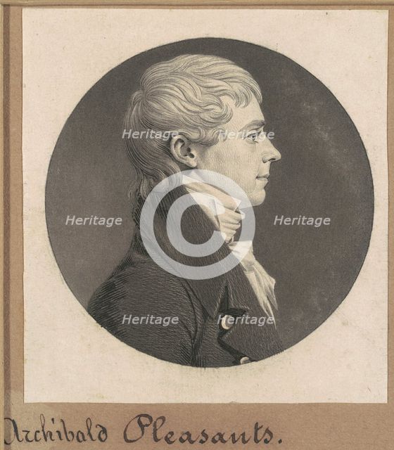 Archibald Pleasants, Jr., 1808. Creator: Charles Balthazar Julien Févret de Saint-Mémin.