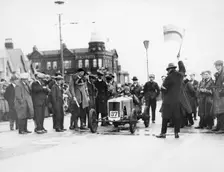 Archie Frazer-Nash waiting at the start of a motor racing event