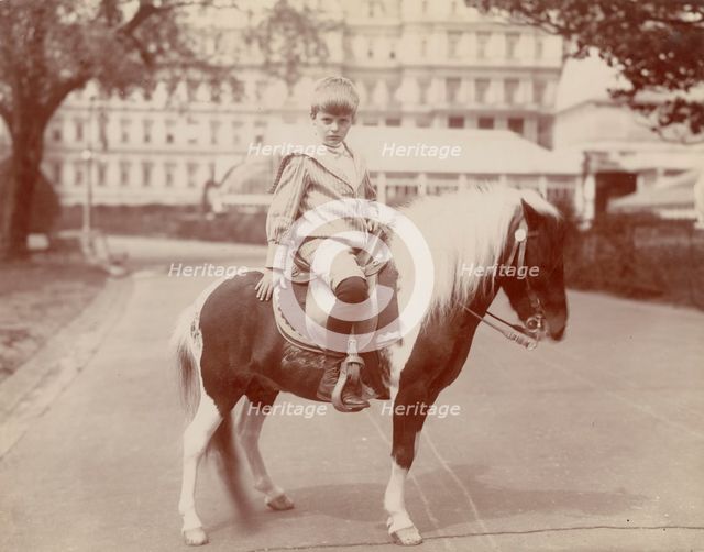 Archie Roosevelt on pony, "Algonquin", 1902. Creator: Frances Benjamin Johnston.