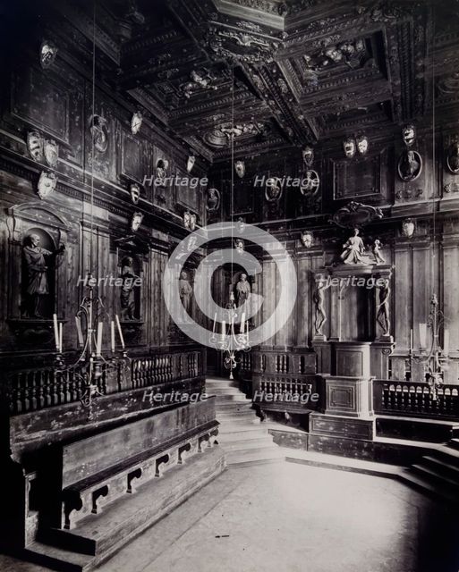 Archiginnasio, Bologna: the anatomy theatre, 19th century. Creator: Fotografia dell'Emilia.
