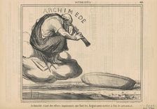 Archimède riant des efforts ..., 19th century. Creator: Honore Daumier