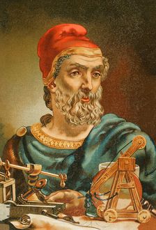 Archimedes, (287 BC - 212 BC), Ancient Greek mathematician and inventor, 1882. Creator: Unknown