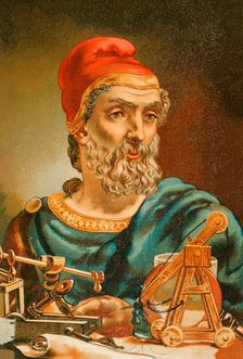 Archimedes, (287 BC - 212 BC), Ancient Greek mathematician and inventor, 1882. Creator: Unknown