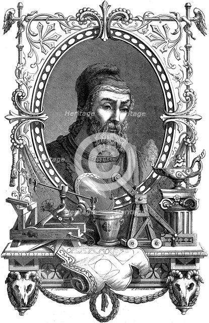 Archimedes (c287-212 BC), Ancient Greek mathematician and inventor, 1866. Artist: Unknown