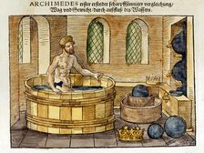 Archimedes in his bath, 1547