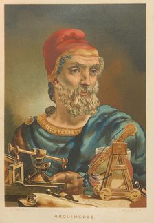 Archimedes of Syracuse. From: La ciencia y sus hombres, 1879. Creator: Planella y Rodríguez, Juan (1849-1910)