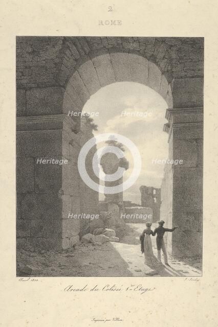 Archway of The Colosseum, First Level, 1822. Creator: Jean-Baptiste Isabey.