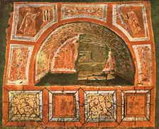 Arcosolium in the Catacomb of Domitilla on the Via Ardeatina, Rome, Italy, (1928). Creator: Unknown