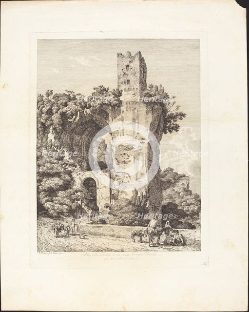 Arco della Toretta o sia parte dell'acqua Claudia, agli Arci vicino a Tivoli, 1793. Creator: Jacob Wilhelm Mechau.