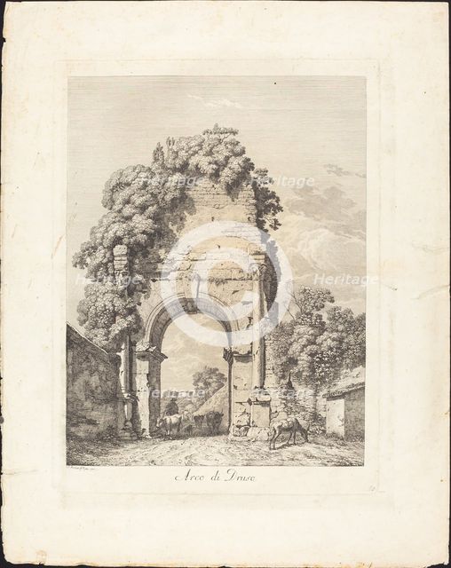 Arco di Druso, 1794. Creator: Jacob Wilhelm Mechau.