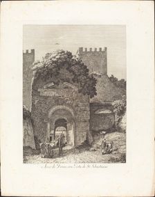 Arco di Druso, ora porta di San Sebastiano, 1794. Creator: Jacob Wilhelm Mechau