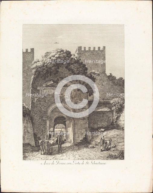 Arco di Druso, ora porta di San Sebastiano, 1794. Creator: Jacob Wilhelm Mechau.