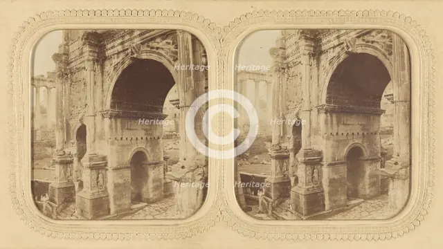 Arco di Settimio Severo/The Arch of Septimus Severns, 1855-1865. Creator: London Stereoscopic & Photographic Co.