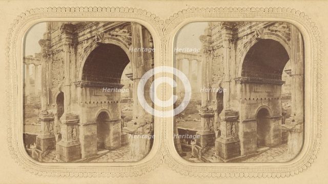 Arco di Settimio Severo/The Arch of Septimus Severns, 1855-1865. Creator: London Stereoscopic & Photographic Co.