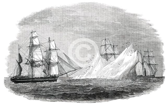 Arctic Expedition in Search of Sir John Franklin - First Iceberg Seen, June 3, 1850. Creator: Unknown.