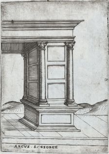Arcus in Provincia, from a Series of Prints depicting (reconstructed) Build..., Plate ca. 1530-1550. Creator: Master GA