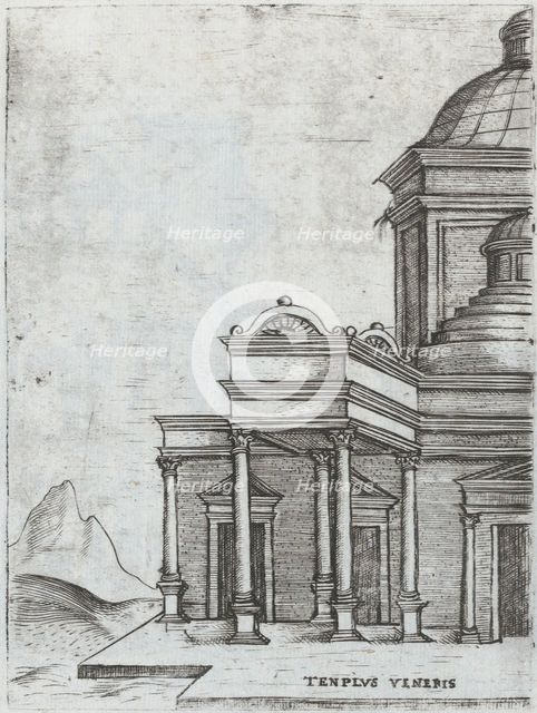 Arcus Lutii Septimii, from a Series of Prints depicting (reconstructed) Bui..., Plate ca. 1530-1550. Creator: Master GA.