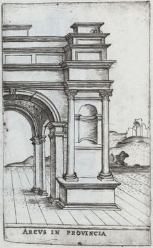 Arcus S. Georgii, from a Series of Prints depicting (reconstructed) Buildin..., Plate ca. 1530-1550. Creator: Master GA