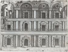 Arcus Vespasiani, from a Series of Prints depicting (reconstructed) Buildin..., Plate ca. 1530-1550. Creator: Master GA