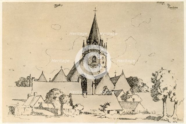 'Ardoye in Flanders', summer 1917. Artist: Adolf Hitler