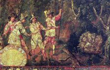 Are four Spanish treasure and do not take Conquest of Mexico, detail of a Painting. of 1698 co…