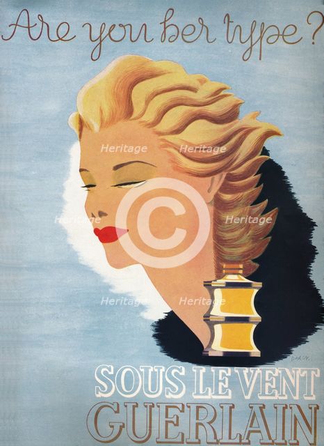 'Are you her type? - Sous Le Vent Guerlain', 1937. Artist: Unknown.