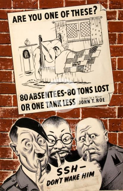 'Are you one of these? 80 Absentees - 80 tons lost or...', WWII poster, between 1939 and 1946. Creators: Central Office of Information, John T Roe.