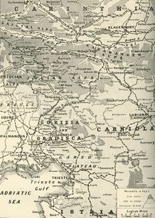 Area of General Cadorna's Triumph on the Lower Isonzo 1917. Creator: Unknown