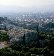 Areopagus Hill seen from the Acropolis, Athens, c20th century. Artist: CM Dixon