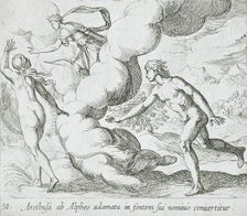 Arethusa Chased by Alpheus, published 1606. Creators: Antonio Tempesta, Wilhelm Janson