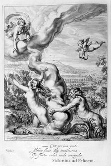 Arethusa Pursued by Alpheus and Turned into a Fountain 1655. Creator: Unknown