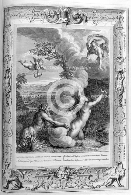 Arethusa pursued by Alpheus and turned into a fountain, 1733. Artist: Bernard Picart