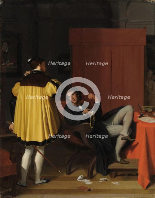 Aretino and the Envoy of Charles V. Artist: Ingres, Jean Auguste Dominique (1780-1867)