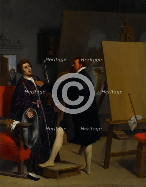 Aretino in the Studio of Tintoretto, 1848. Creator: Jean-Auguste-Dominique Ingres.