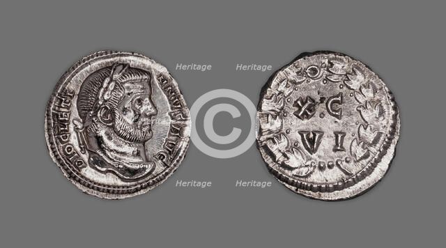 Argenteus (Coin) Portraying Emperor Diocletian, 300, issued by Diocletian or Maximianus. Creator: Unknown.