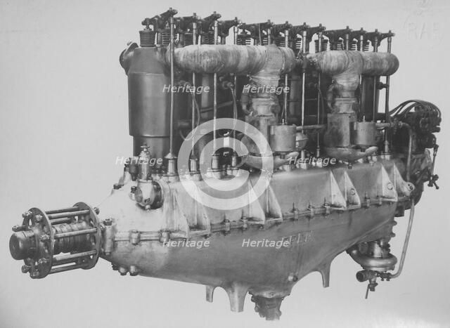 Argus As III (O) aircraft engine, produced under license by Opel during WW1, induction side, 1919. Creator: Air Ministry.
