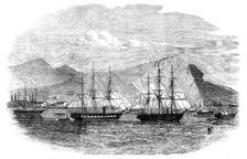 Arica, in Peru, attacked by the Squadron of General Viranco, 1857. Creator: Unknown