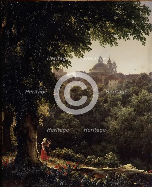Ariccia near Rome, 1836. Artist: Lebedev, Mikhail Ivanovich (1811-1837)